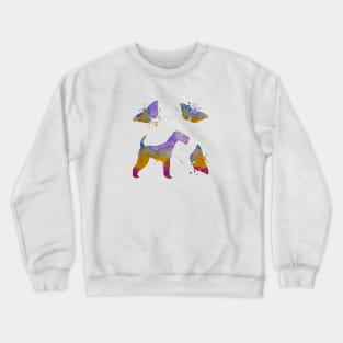 Airedale Terrier Art With Butterflies Crewneck Sweatshirt